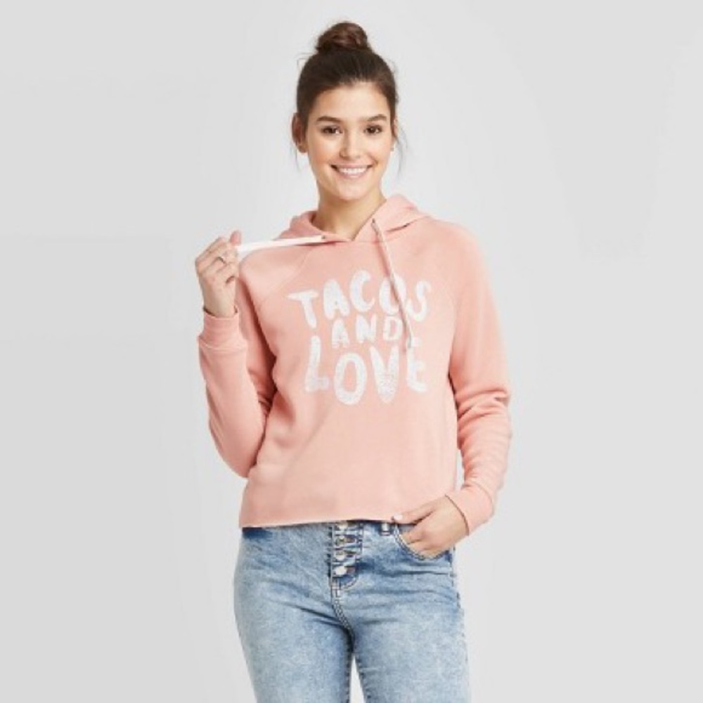Tacos and love pink sweatshirt